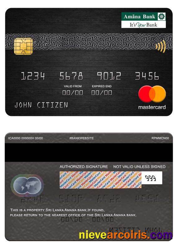 Sri Lanka Amana bank mastercard